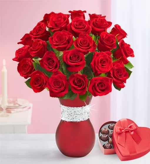 Sparkle Her Day Red Roses