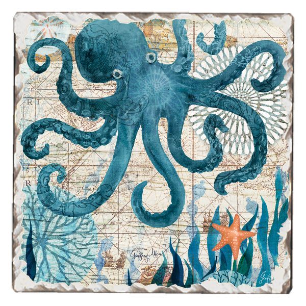 Tile Coaster – Nautical Octopus