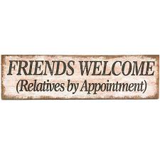 Burlap Friends Welcome Sign