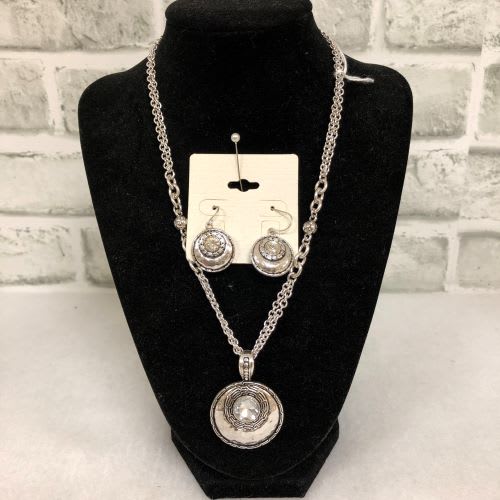 Crystal & Silver Necklace Set