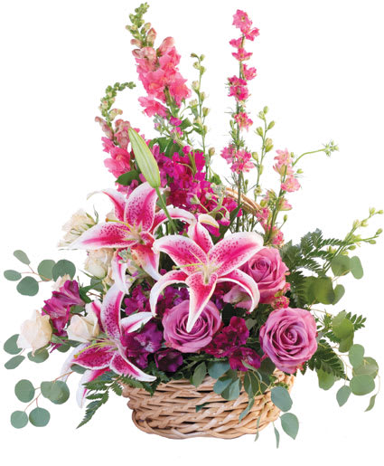 PINK FLORAL FANTASY  BASKET