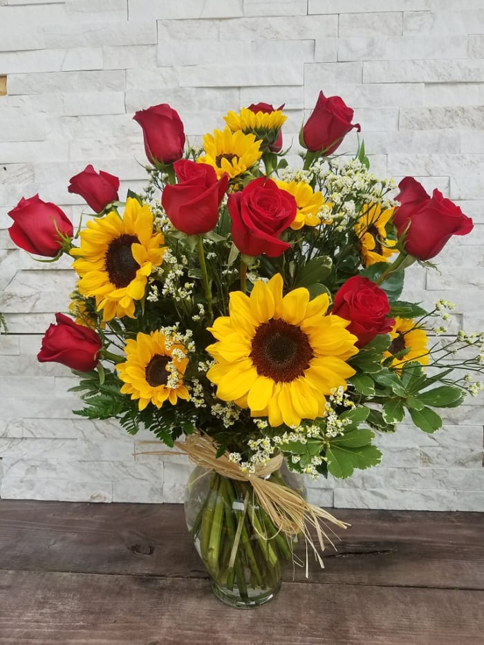 Roses And Sunflowers