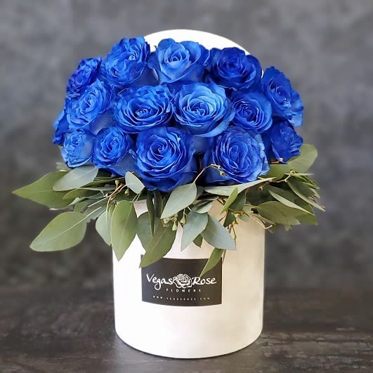 BLUE ROSES IN ANY BOX