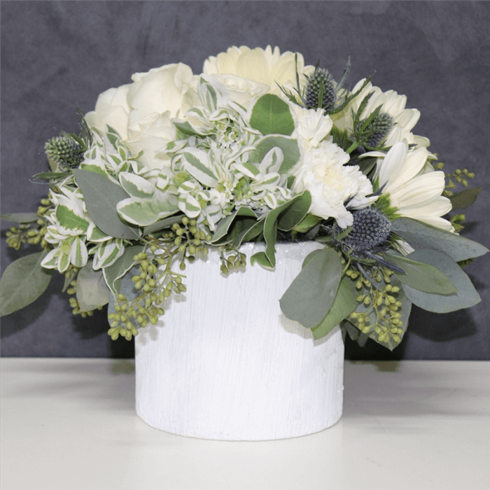 White Flowers in any short vase