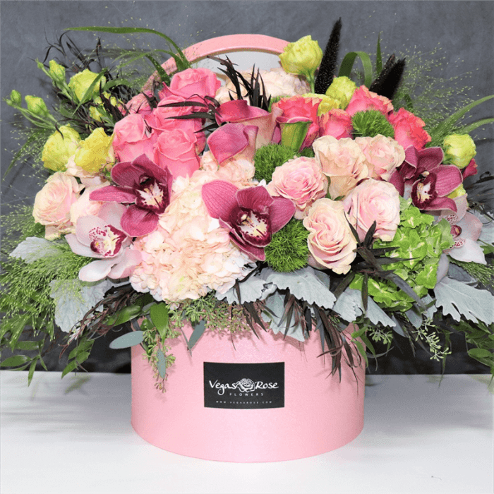 Pinkish Flowers In Any Pink Color Box 