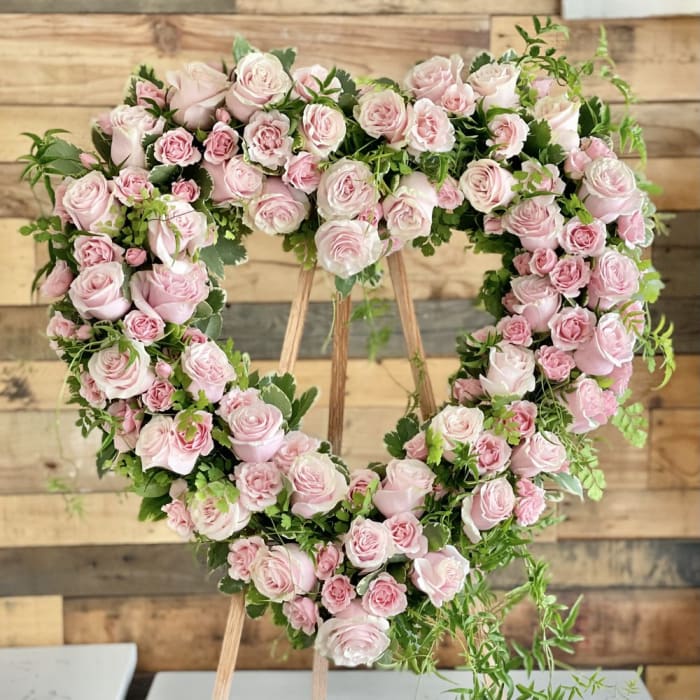 Pink Rose Heart by Fanny's Flowers