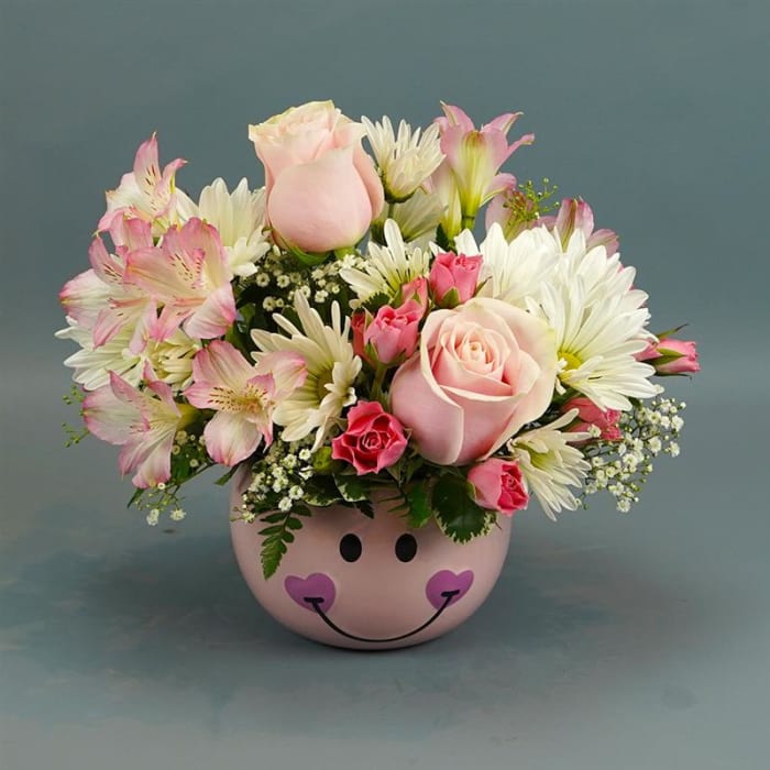 Little Miss Smiles in Pink by Rathbone's Flair Flowers