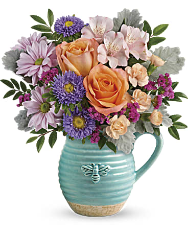 Busy Bee Pitcher Bouquet