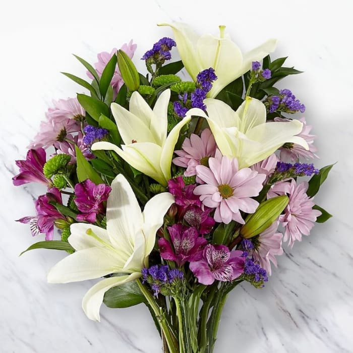 Lavender Fields Mixed Flower Bouquet with Vase