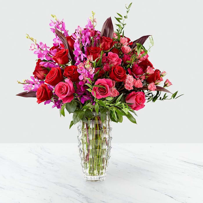 Heart's Wishes Luxury Bouquet by Interflora- Vase Included