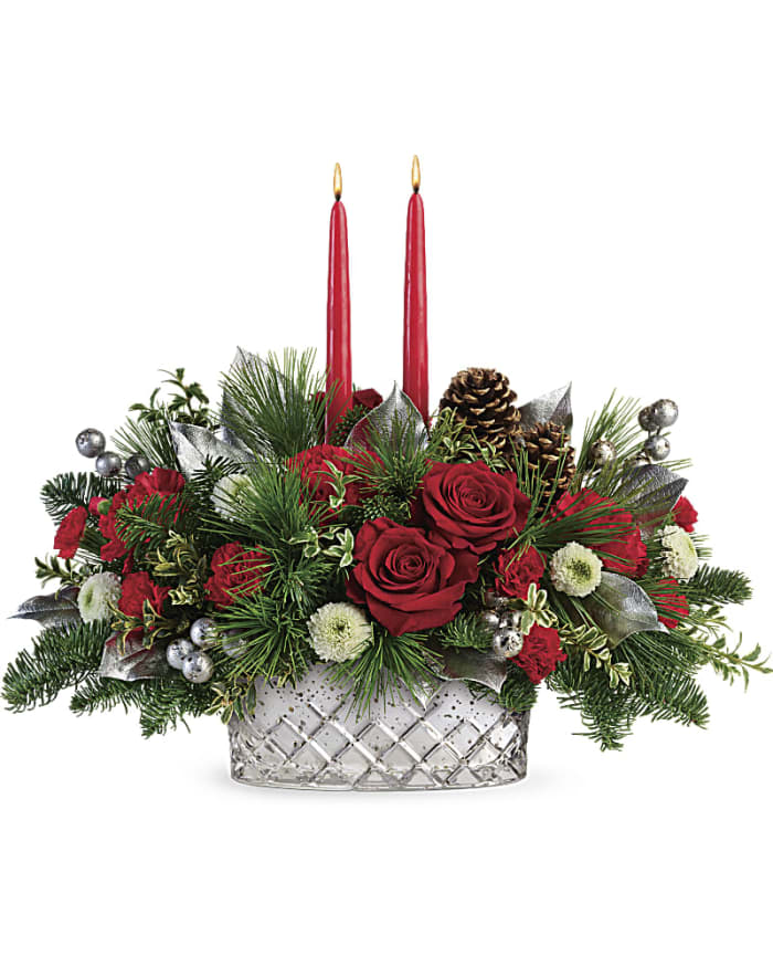 Teleflora's Merry Mercury Centerpiece