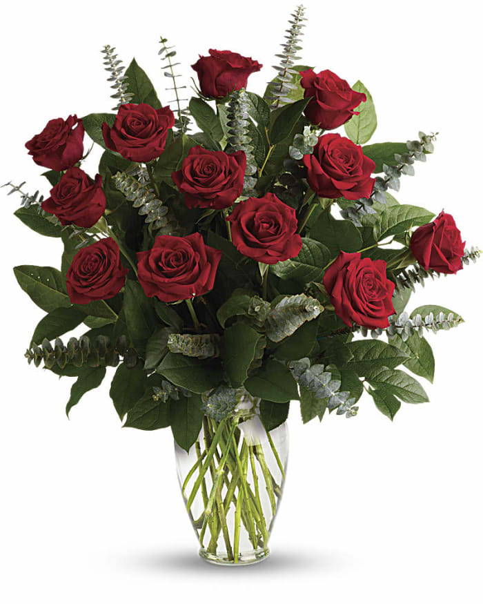 Eternal Love - Dozen Red Roses in a Vase