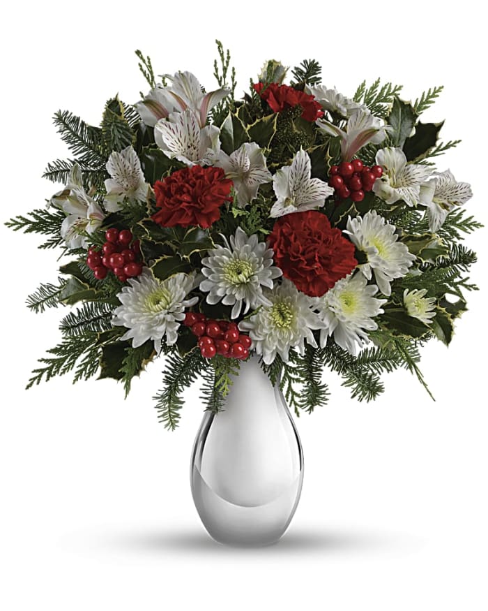 Teleflora's Silver And Snowflakes Bouquet
