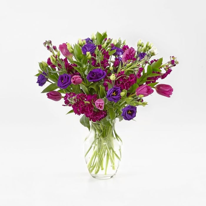 Pretty in Purple Bouquet with Vase