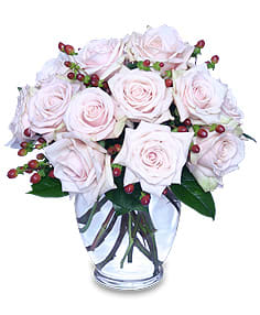 RARE BEAUTY Bouquet Of Pale Pink Roses