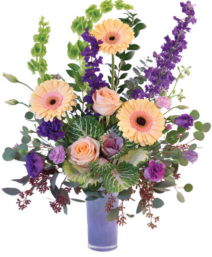 PRETTY PEACH & PURPLE
Floral Arrangement