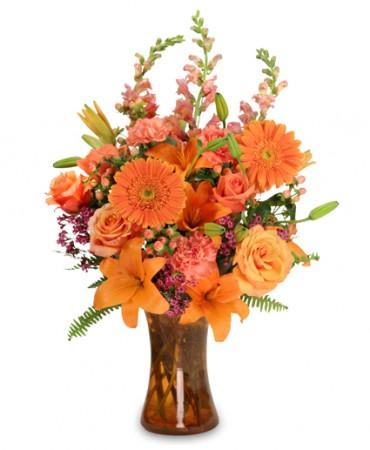 ORANGE UNIQUE Floral Arrangement