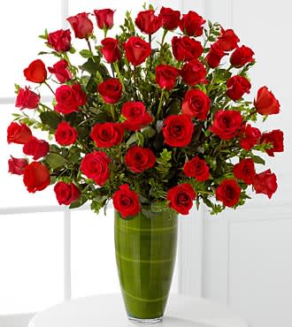 Fascinating Luxury Rose Bouquet - 24-inch Premium Long-Stemmed Roses - VASE INCLUDED