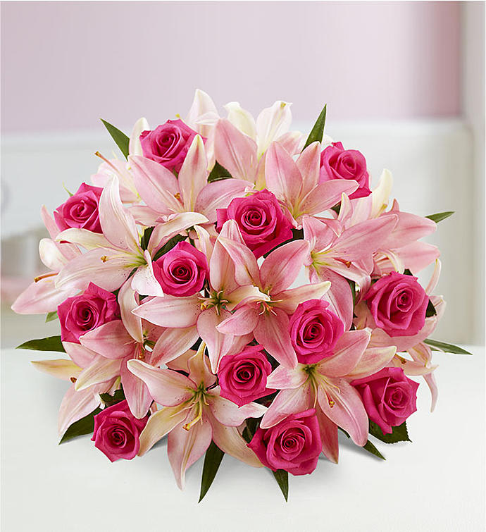 Magnificent Pink Rose and Lily
