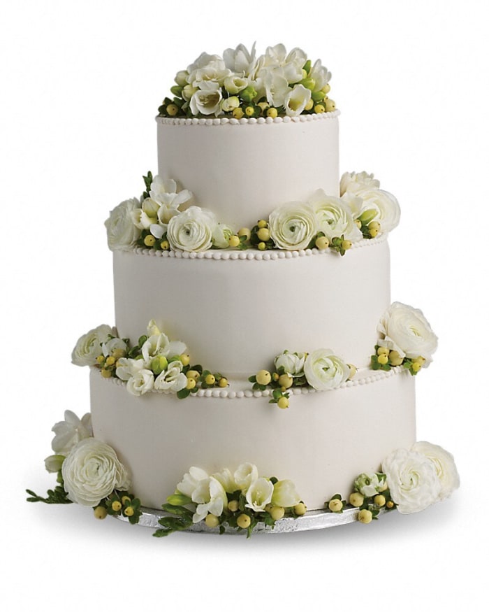 Freesia and Ranunculus Cake Decoration