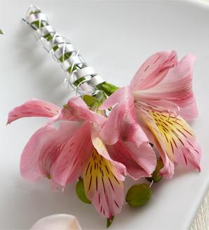 The FTD® Pink Peruvian Lily Boutonniere