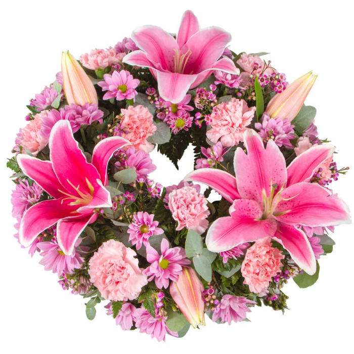 Pink Lily Wreath