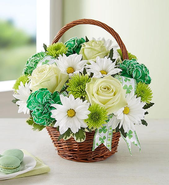 St Patrick's Day Flower Basket