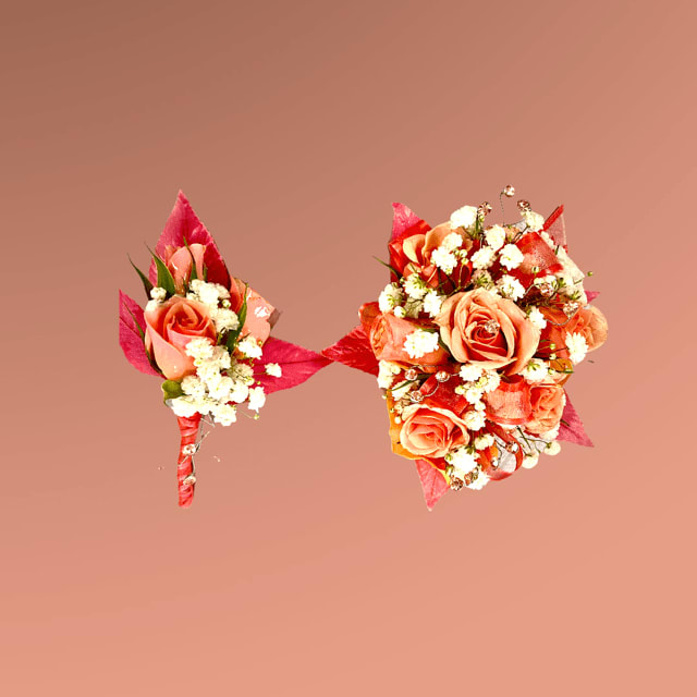 Orange Rose Wristlet and Bout