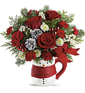 Snowman Mug Holiday Arrangement