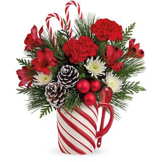 Teleflora's Send a Hug? Sweet Stripes Bouquet