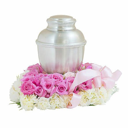 Pink & White Urn Tribute
