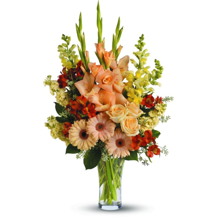 Mixed Orange Vased Arrangement