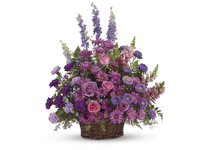 Mixed Purple Basket Arrangement
