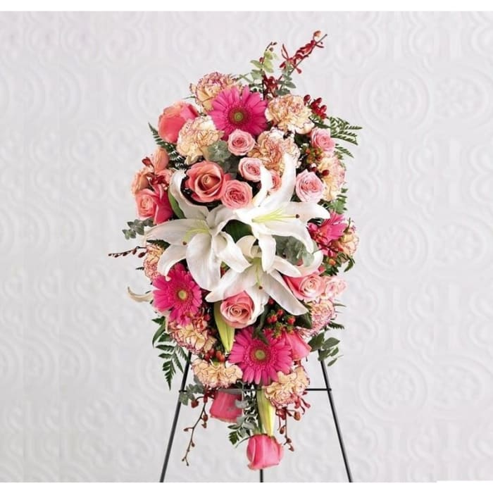 Mixed Peach Standing Spray