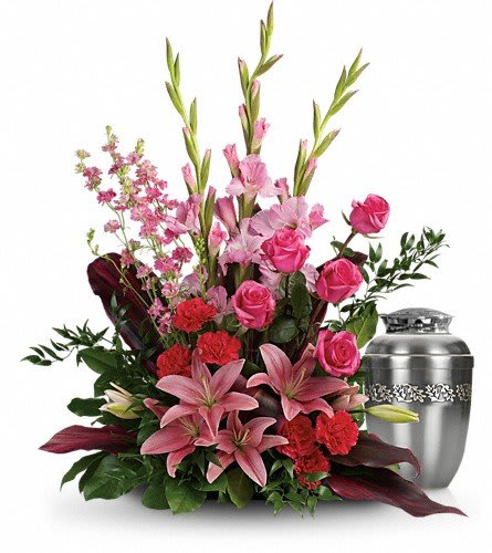 Mixed Pinks Urn Tribute
