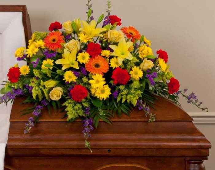 Mixed Brights Casket Spray
