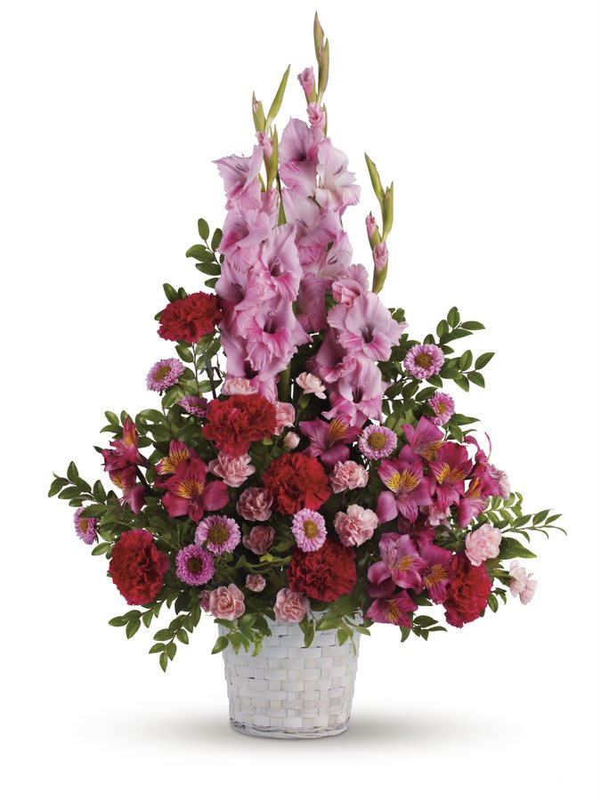 Mixed Pink Floor Basket
