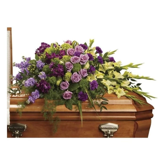 Mixed Purple Casket Spray