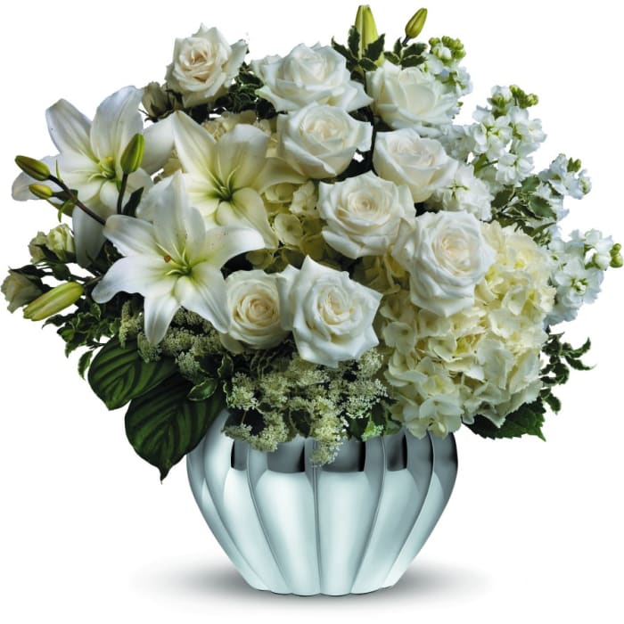 All White Vased Arrangement
