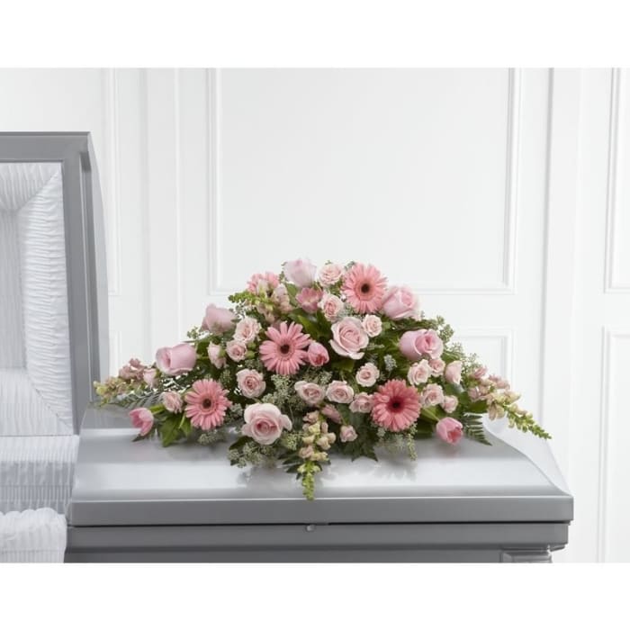 Pink Medley Casket Spray