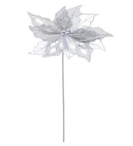 Silver Sheer Poinsettia Stem