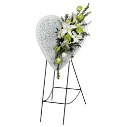 White Heart Easel with Flower Swag