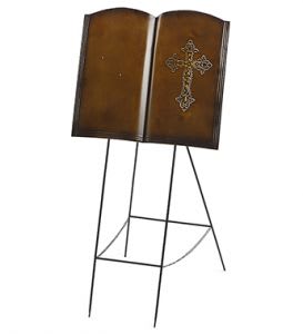 Bible with Cross Metal Easel