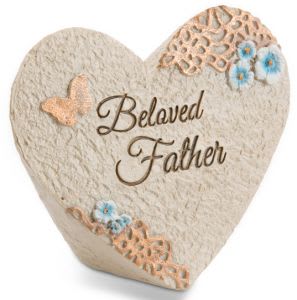 Beloved father - 3.5" x 3" Heart Memorial Stone