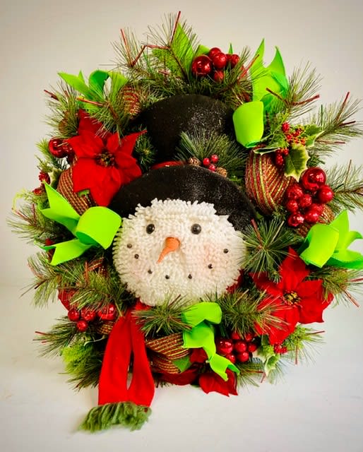 Large Snowman Wreath - Silk