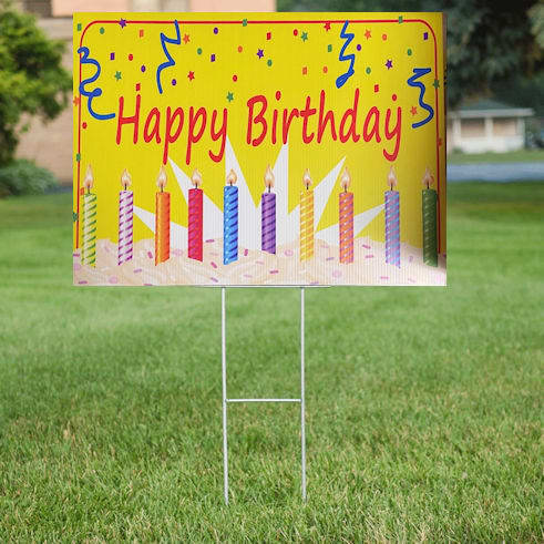 Birthday Yard Sign & Balloons