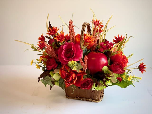 Fiery Fall Silk Basket