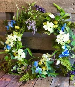 Blue Spring Wreath - Silk