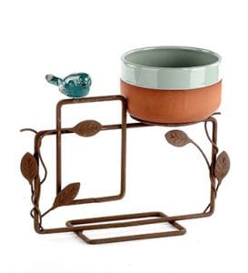 Rust Leaves/Branch Pot Holder with Bird