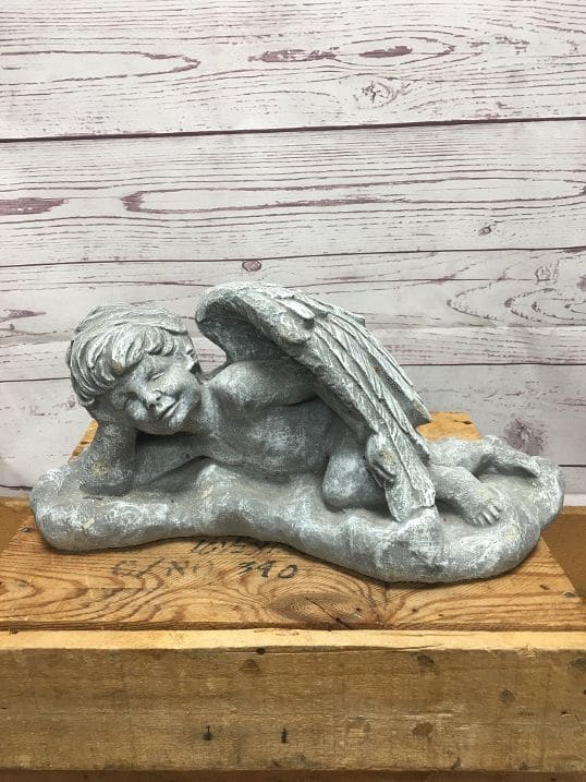 Laying Boy Stone Angel